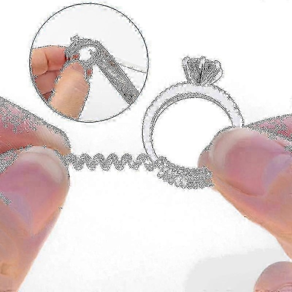 Ringstorleksreducerare Transparent Silikon Spiraljusterare Förminskare Snuggies 6 st 5 mm