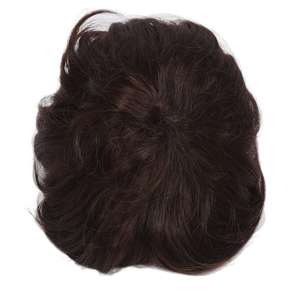 Pojklockig kort peruk pojke fluffig textur lockig kort syntetiskt hår för barn mörkbrun