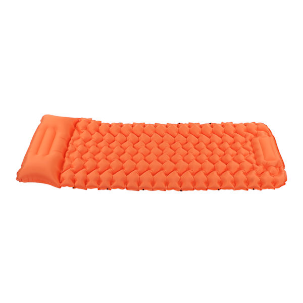 Orange Camping Sovsäck Vattentät Nylon Ergonomiskt Stöd Fot Tryck Inflation Camping Madrass för Utomhus Hemmakontor