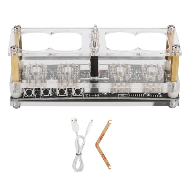 IN‑12 LED-rörklocka 4‑bitars sjufärgad RGB LED digital Nixie-klocka IN‑12B