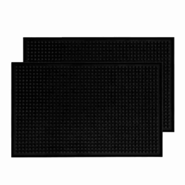 Värmeisolerande avloppsplatta PVC Svart Tjock Värme- och köldbeständig Avrinningsplatsmatta för kök Hem 2PCS
