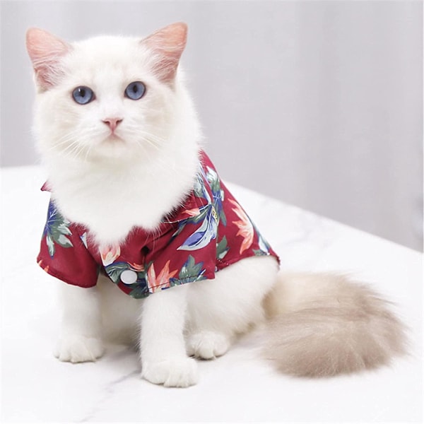 Kat Hunde Skjorter Sommer Stilfulde Hawaiianske T-shirts Bløde, Komfortable og Åndbare Print Kæledyrstøj Til Små Store Hunde, Katte