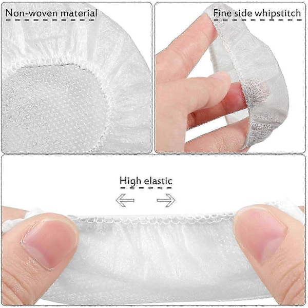 100 st Hörlurskydd Engångs Överdrag Sanitets Skyddande Icke-Vävt Stretchmaterial (6,5 cm)