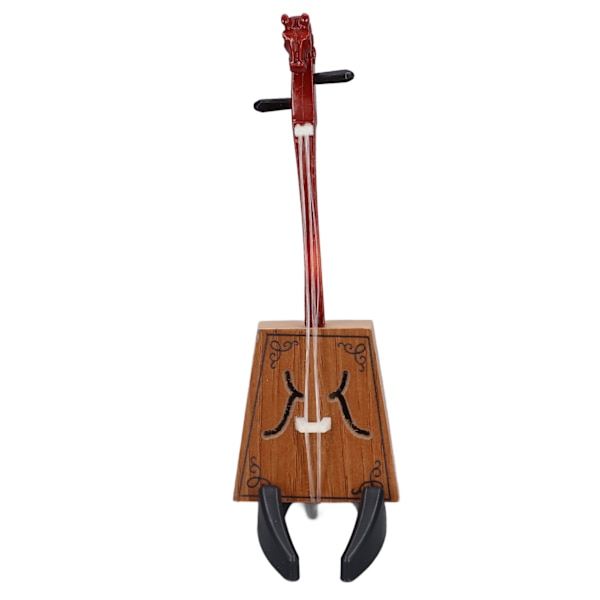 Musiikki-instrumentin pienoismalli Klassinen käsintehty pienoismalli etnisestä musiikki-instrumentista kotelolla ja jalustalla