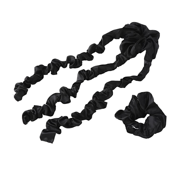Varmefri hårkrøllemaskine med Scrunchie Varmefri krøllestang pandebånd Sovende hårruller Stylingværktøj Sort
