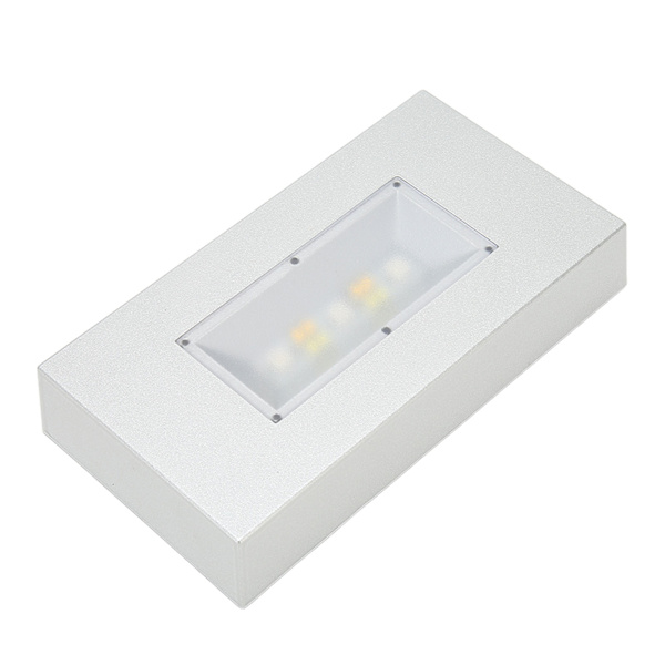 LED-lysestativbase USB-drevet med flere lysmoduser Rektangulær lysskjermbase for krystall sølv