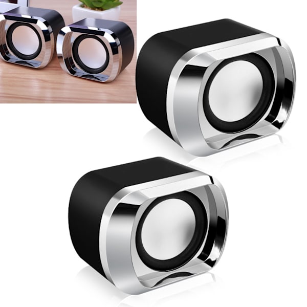 1 par mini-skrivbordshögtalare multifunktionell stereoljud stark bas stor volym USB mini-högtalare för dator bärbar dator skrivbord