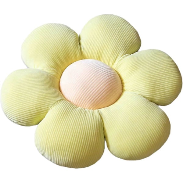 Blomsterformede søte plysjputer, gulvmatter, dekorasjonsputer for fritidsrom (Lysegrønn, 50cm)