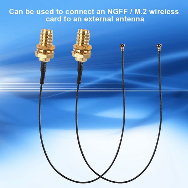 2 STK RF0.81 IPEX 4 til ekstern gevind indvendig pin til M.2 WiFi netværkskort trådløst modul