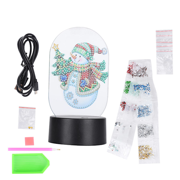 LED-diamantmålning nattlampor Smart Touch Sensor 3D USB jul DIY heminredning