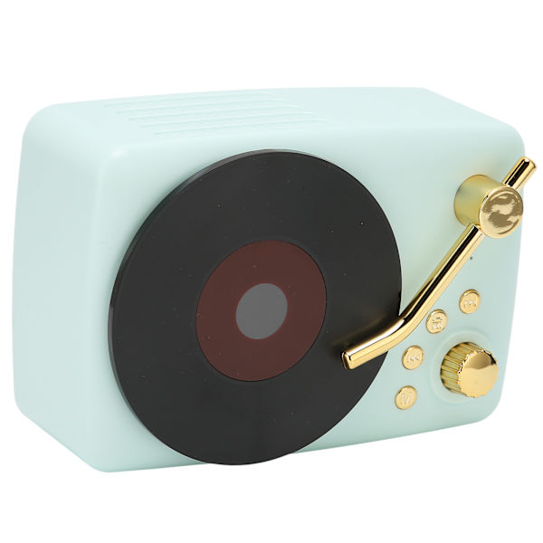 Bluetooth-högtalare Stereo USB-laddning Retro skivspelare Design Bärbar Mini Trådlös Högtalare för Hemfest Resa Blue