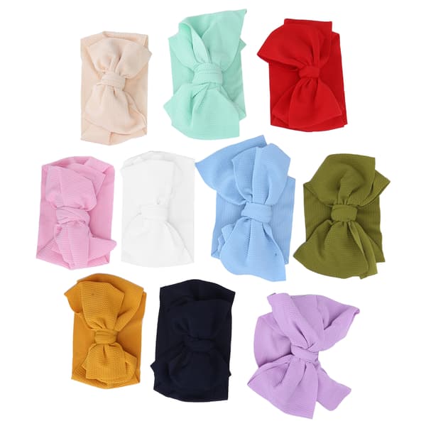 10 stk sløyfehårbånd i nylon, elastisk hårbånd til babyer, spedbarn og barn