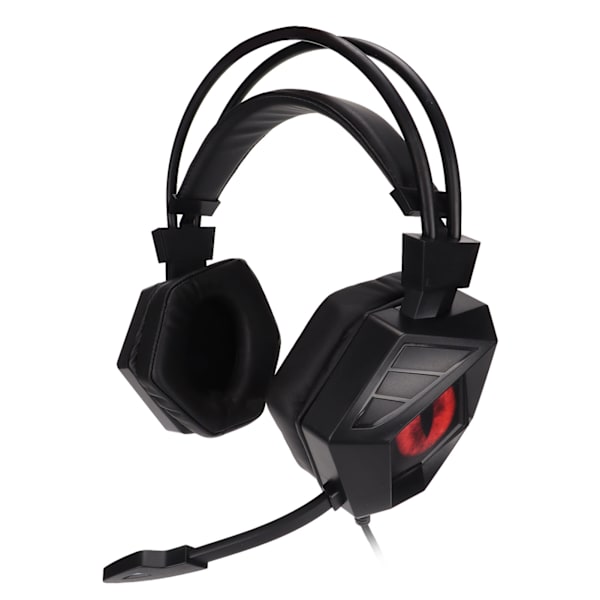 Gaming Headset med brusreducering USB 3,5 mm gränssnitt Over Ear RGB-hörlurar med mikrofon för PS4 PC LaptopSvart Röd