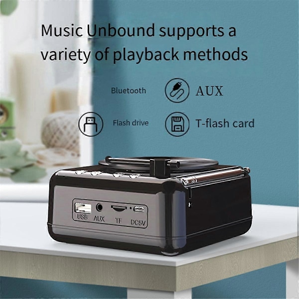 Manovo Bærbar Bluetooth Højttaler Mini Musik Bas Højttaler Sort