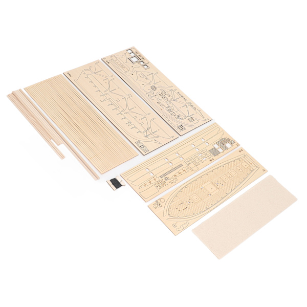 Modellfartyg 1/100 skala färdighetsutveckling trä interaktiv montering båtmodell kit för barn vuxna DIY