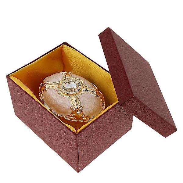 Retro Emalje Europæisk Stil Oval Smykkeskrin Smykke Bo x Organizer Guld