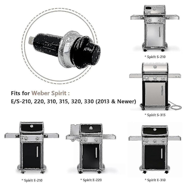 Korvaava Weber-sytyttimen painonapille/kytkimelle, sopii Weber Spirit E/s-210 310 315 320 330 kaasugrilleihin, 7642 7643 osittainen korvaus