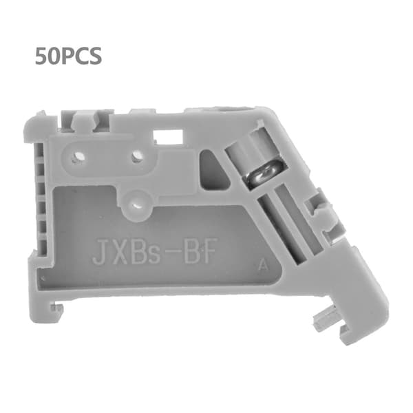 50 stk. 35 mm DIN-skinne Terminal Block End Stopper Monteringsclips Grå (Model 13)