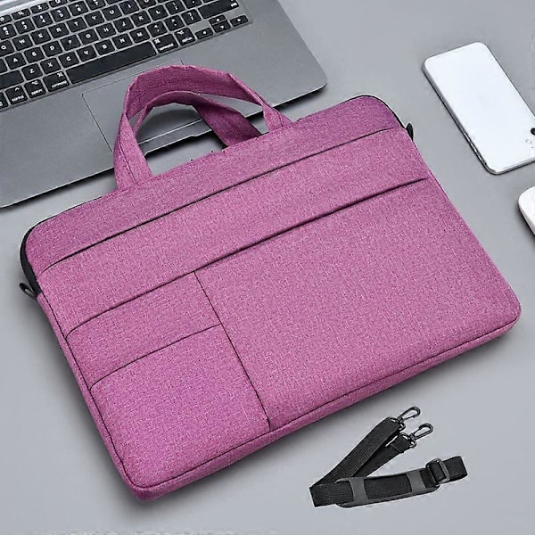 Kannettavan tietokoneen laukku muoti business tietokone olkalaukku ohut osa Apple Xiaomi Huawei Asus kannettavan tietokoneen laukku 14 tuumaa (ruusunpunainen olkahihnalla)