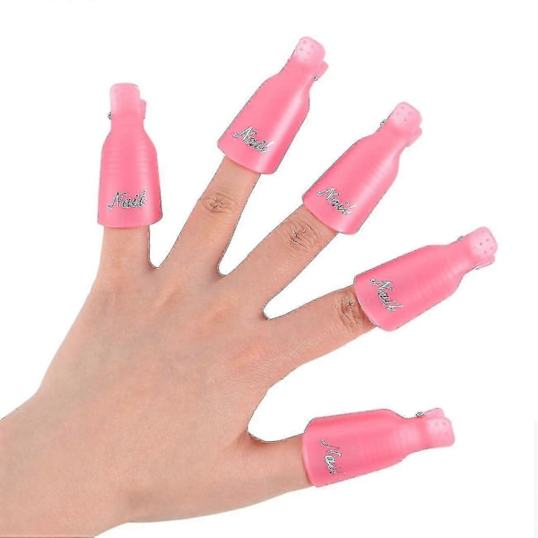Professionelle Plastik Akryl Neglekunst Polish Remover Clips UV Gel Wrap Rengøring Soak Off Hætte Clips, sort