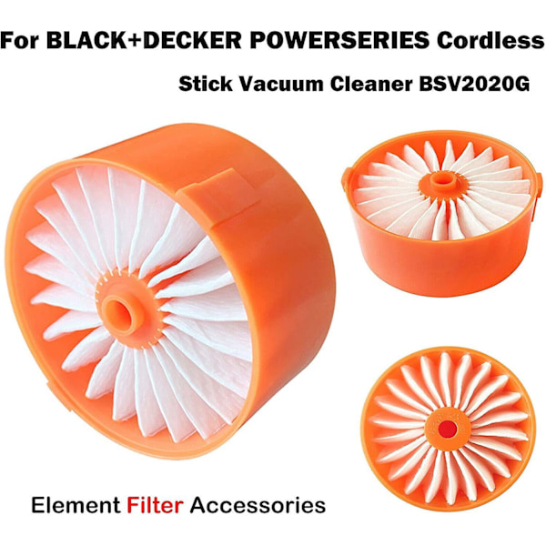 4 kpl Suodatinelementti BLACK + DECKER BSV2020G johdottomaan pölynimurin lisävarusteeseen