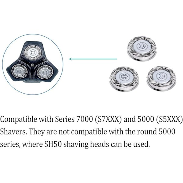 Barberhoveder til Phillips Norelco Series 7000 og 5000 Elektriske Shavere