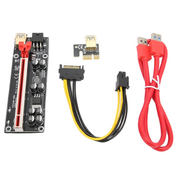 PCIE Riser-kort 8 faste kondensatorer Stærk anti-interferens GPU 1X til X16 til Windows 7 til Windows 8