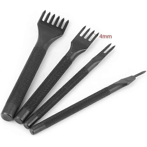 Teräksinen DIY timanttileikkausompelusarja nahkatyökalusarjat, nahkatyökalujen hammasreikien lyöntityökalu 4mm 1/2/4/6 piikkiä