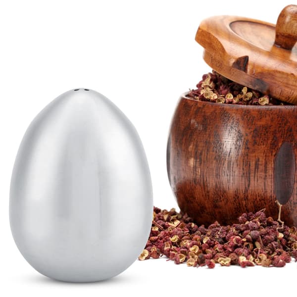 Pepperbøsse i rustfritt stål i eggform for kjøkkenutstyr (3 hull)