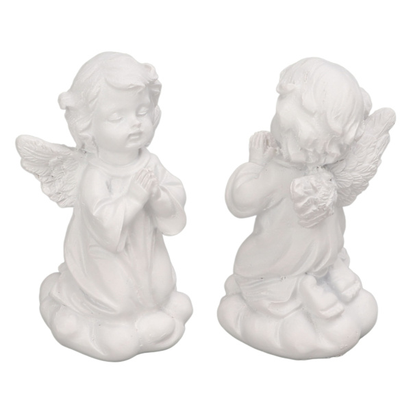 Cherub Statue Naturtro Sød Knælende Beder Holdbar Harpiks Udsøgte detaljer Haveengel til Soveværelse Kontorbibliotek