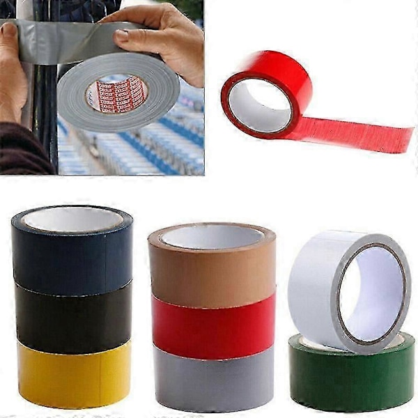 10M Vandafvisende Stærk Lærreds Duct Tape Klæbende Lærreds Reparationstape Gulvtæppe gul 2cmx10m