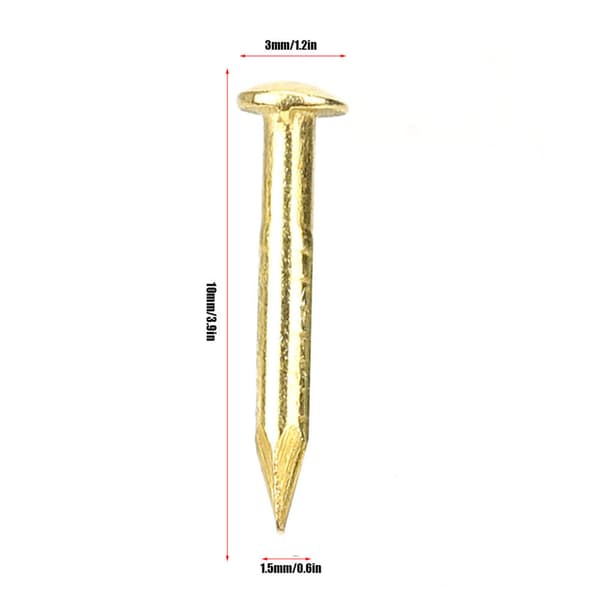 100 stk. runde hovedsøm messing møbelhængsel hardware tilbehør 10mm/15mm/18mm/22mm 10mm længde