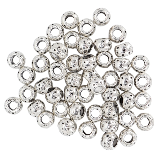 50 st legering pärlor i metall, utsökta hårpärlor för flätor, armband, halsband och smycken