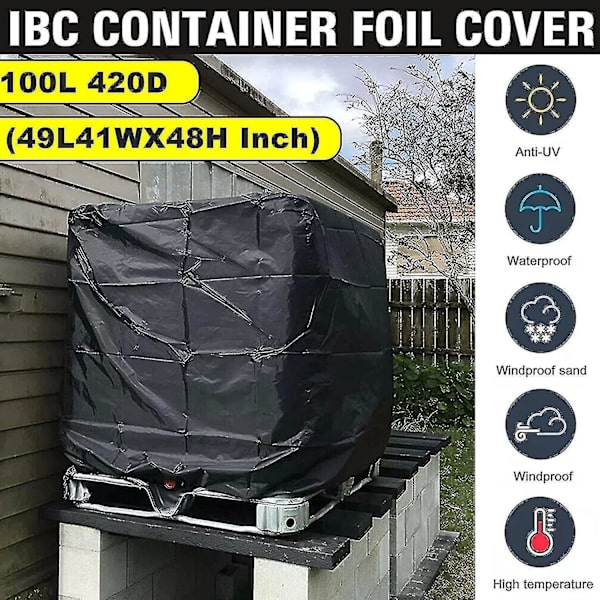IBC TON -ämpäri 1000L - Ulkokäyttöön tarkoitettu vesisäiliön kansi, vedenpitävä ja pölynkestävä