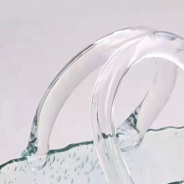 Bästsäljande Handväska Form Klar Vas, Klar Väska Glas Blomvas För Hem Bröllopsdekor Ljusblå