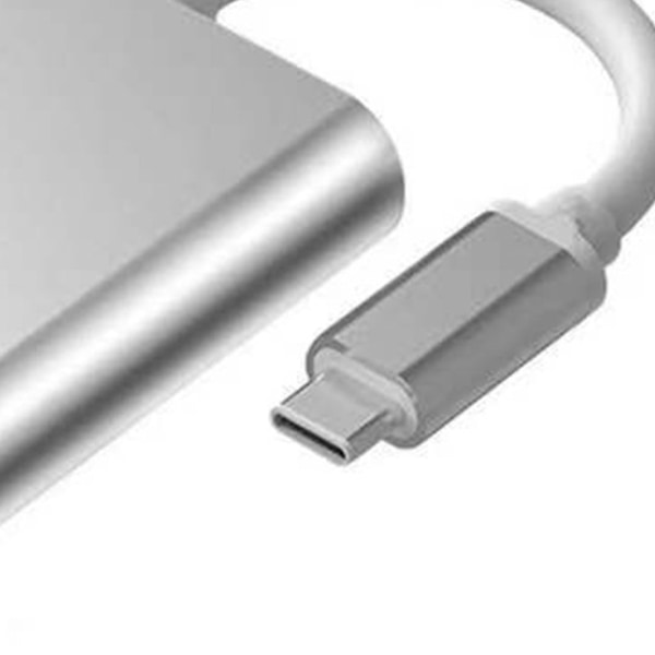 Tyypin C to USB -keskittimen monitoiminen 3 in 1 5Gbps kannettava C-tyypin telakointiasema kotitoimistoon Silver