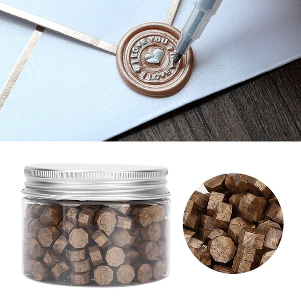 200 st förseglingsvax åttakantig försegling passar flaskförpackning för kuvert dokument bröllopsinbjudan brons