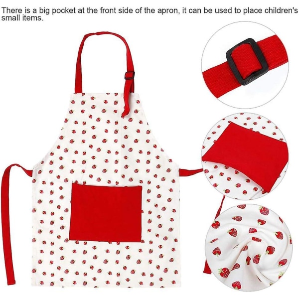 Kokkeforklæde til børn med lommer til madlavning og bagning, velegnet til drenge og piger i alderen 3-8