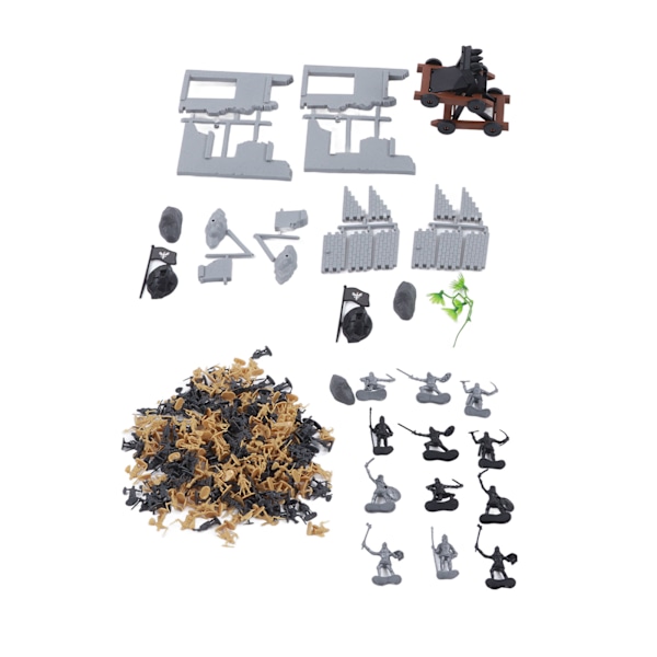 Sotilasmalli toimintahahmo DIY-linna Fort Castle Building Siege Model Toy Set syntymäpäivälahja lapsille