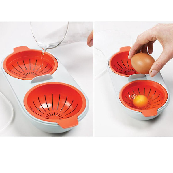 Mikrobølgeovn Æggepocherer, Orange, 2 Kop