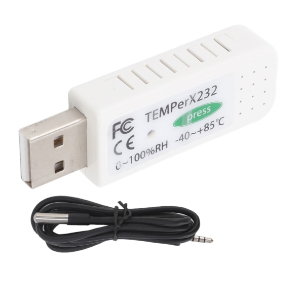 USB Computer Temperatur Hygrometer Datalogger PC Temperatur Fuktighetsalarm for miljøovervåking