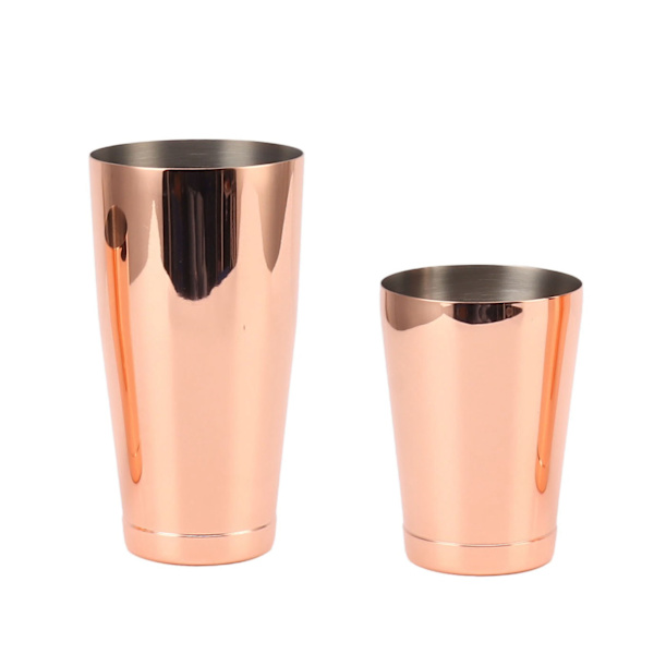 304 Rustfrit Stål Cocktail Shaker 2 Sektioner Bartending Mixer Bar Vinkop Shaker Kobberbelagt med Bundkop