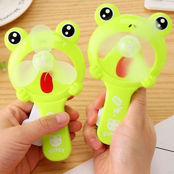2-pack Mini Groddformad Portabel Kylfläkt för Utomhusbruk Barn Utan Batteri Present (Grön)