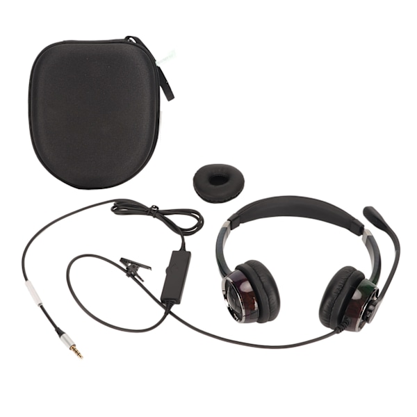 Kablet erhvervsh headset støjreducerende ergonomisk binaural telefon hovedtelefon med mikrofon til kontor callcenter enkelt 3,5 mm port