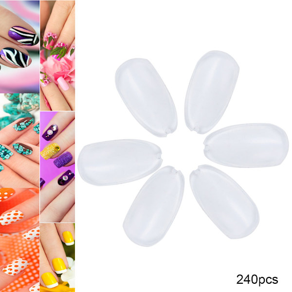 240 stk. Runde falske neglespidser Gel Polish Farve Display Card Practice Palette Manicure Tool #02