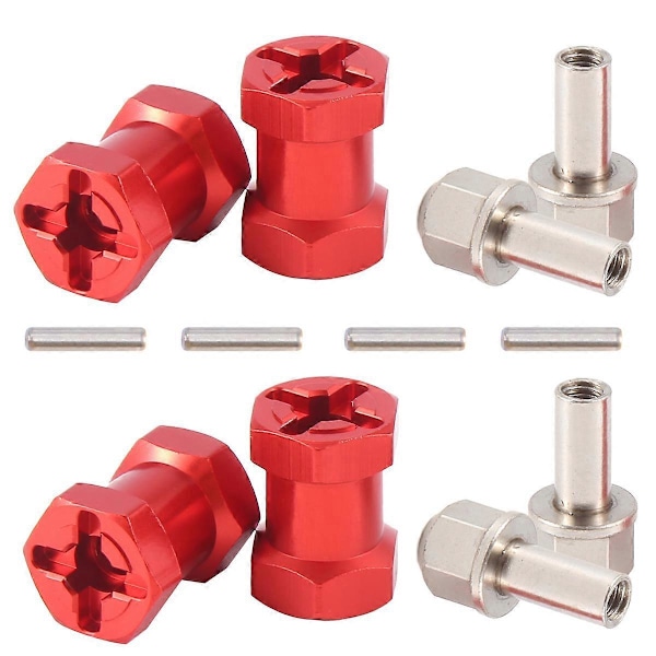 12mm Hex Hjulnavadapter 17mm Forlengelse Kombinasjonskobling Rød