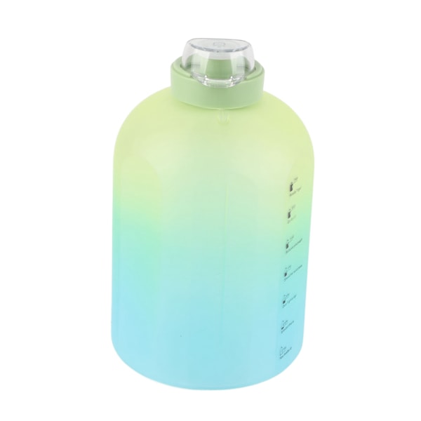 Gradient Vattenflaska Plast Bärbar Stor Kapacitet Drickflaska för Utomhussporter Gradient Grön 2.2L