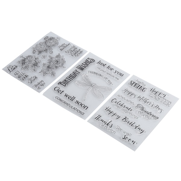 3 stk gjennomsiktig stempelgummi TPR DIY journalalbum dekorasjonshåndverk tilbehør