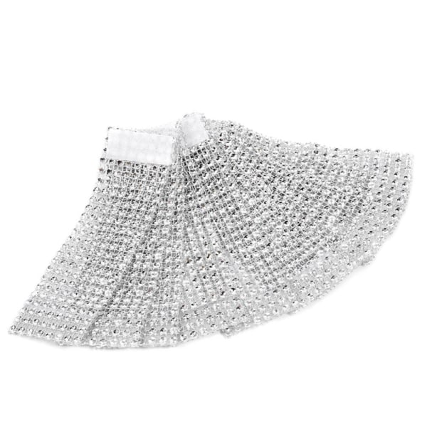 50 stk. 8 rækker stolserp servietringe diamant mesh wrap bånd til bryllup juleslim