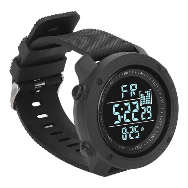 Utomhus LCD- watch Multifunktion Vattentät Sport Digital Watch för fritid Löpning Cykling Bergsbestigning Svart